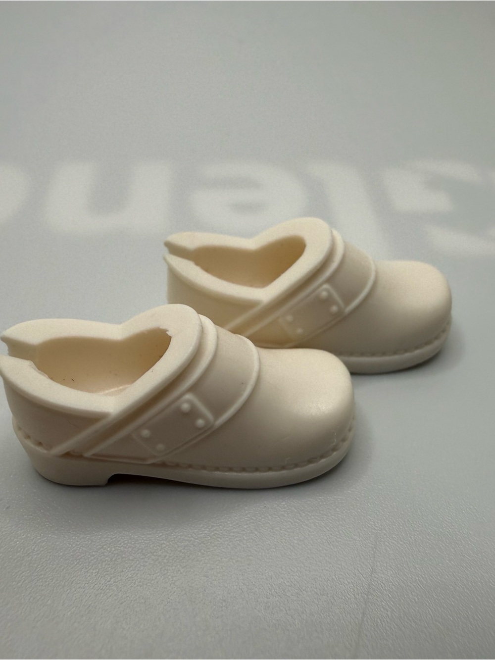 Barbie shoes clogs white doll toy shoes Mattel slip on accessories